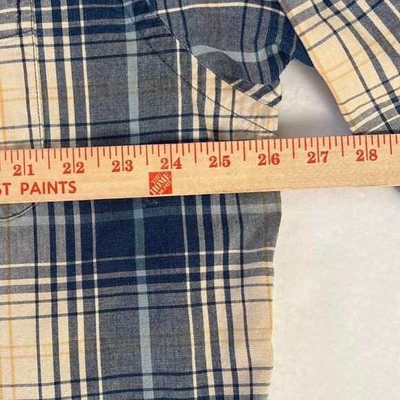 Abercrombie & Fitch THE BIG SHIRT Plaid Blue Button Down Long Sleeve Shirt Sz LG - Picture 6 of 12